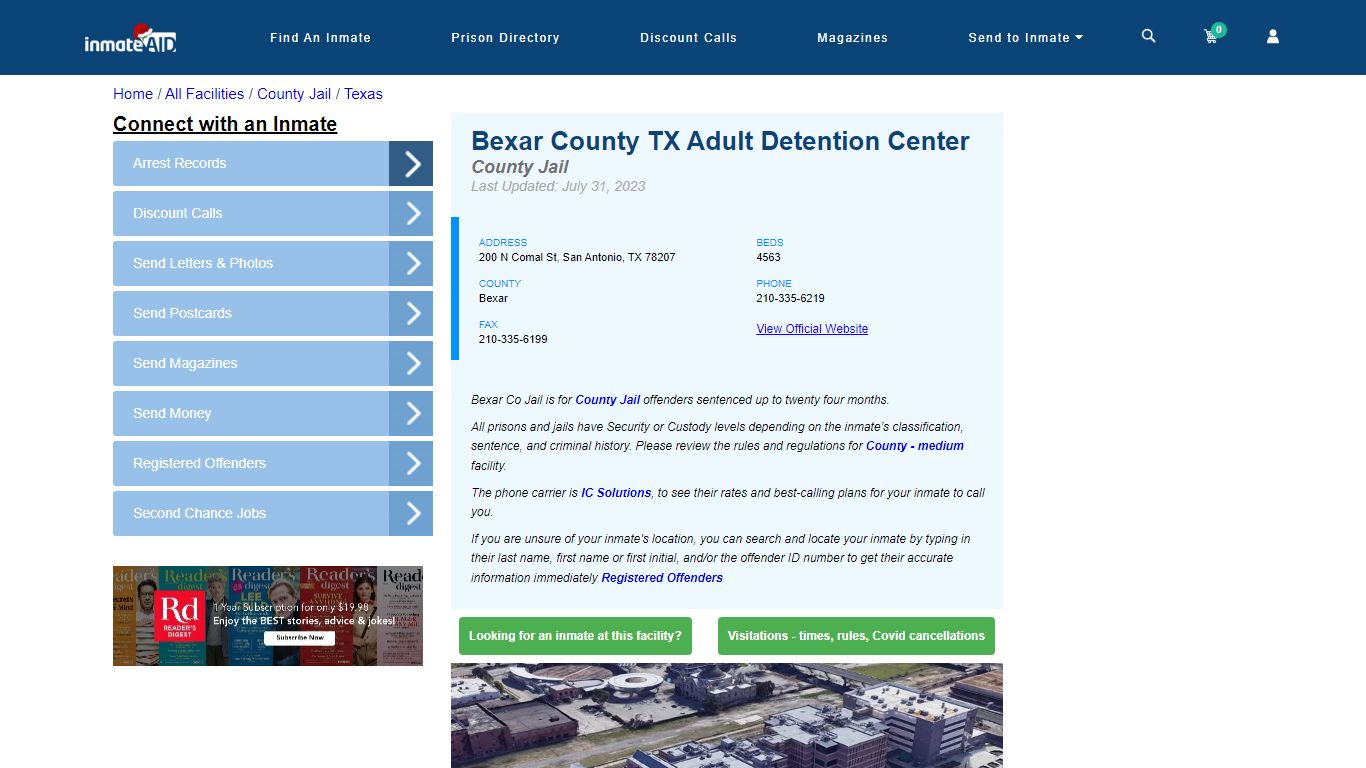 Bexar County TX Adult Detention Center - InmateAid